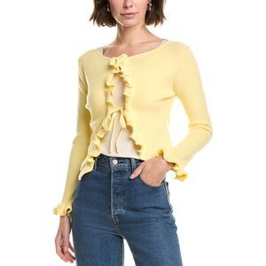 Abbey Womens  Cardigan Top, Yellow